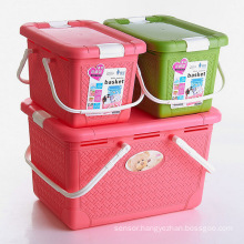 Plastic Storage Basket with Handle for Household Storage